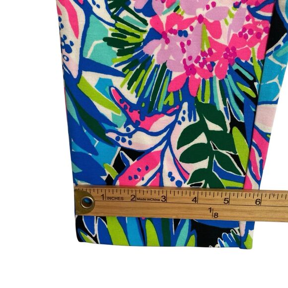 Lilly Pulitzer Pants Size 4 Multicolor Floral Tropical Straight Stretch Pockets - Picture 8 of 12